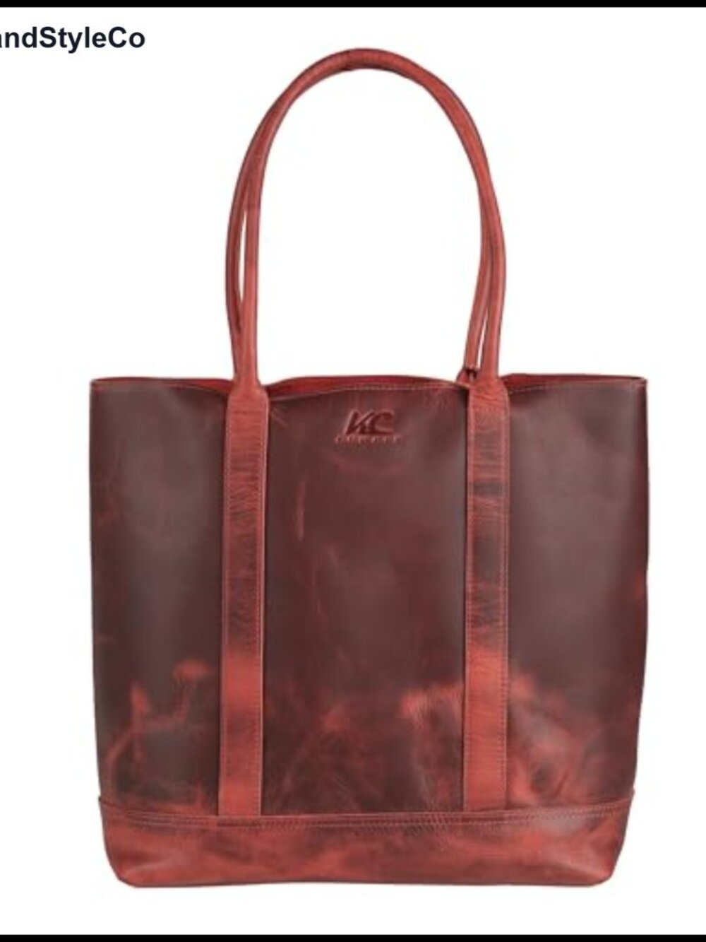 Buffalo Leather Tote Bag Distressed Vintage Shoulder Bag for Work Travel
